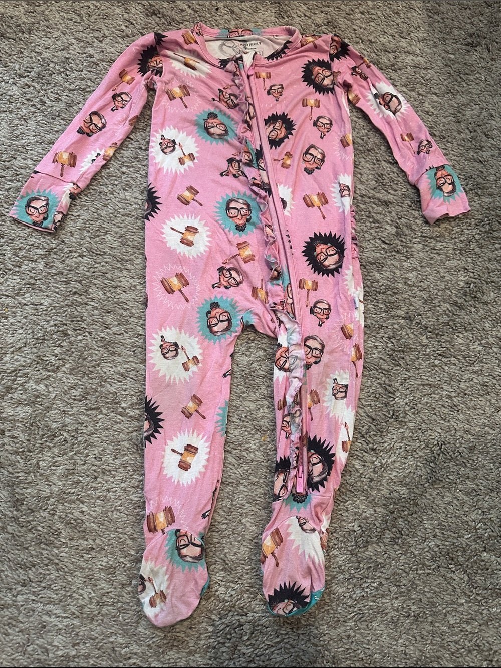 Posh Peanut 9-12mo RBG Ruffle Footie